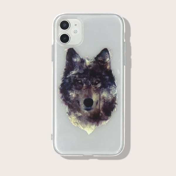 

Чехол для iPhone с узором головы животных, Чёрный