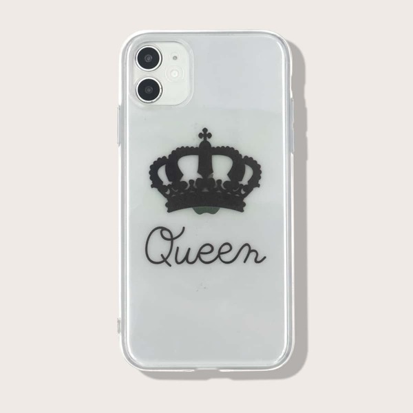 

Crown Pattern iPhone Case, Black