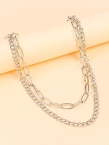 雙層女性朋克風格腰鏈 - 銀色 - 查看 8