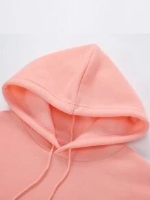 SHEIN EZwear Bộ thời trang Túi màu trơn Giải trí - Màu Hồng baby - Xem 6