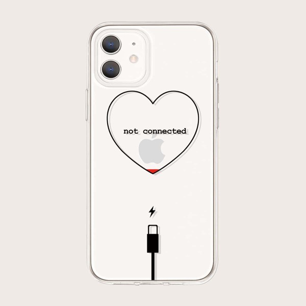 

Чехол для iPhone с узором сердечка, Прозрачный