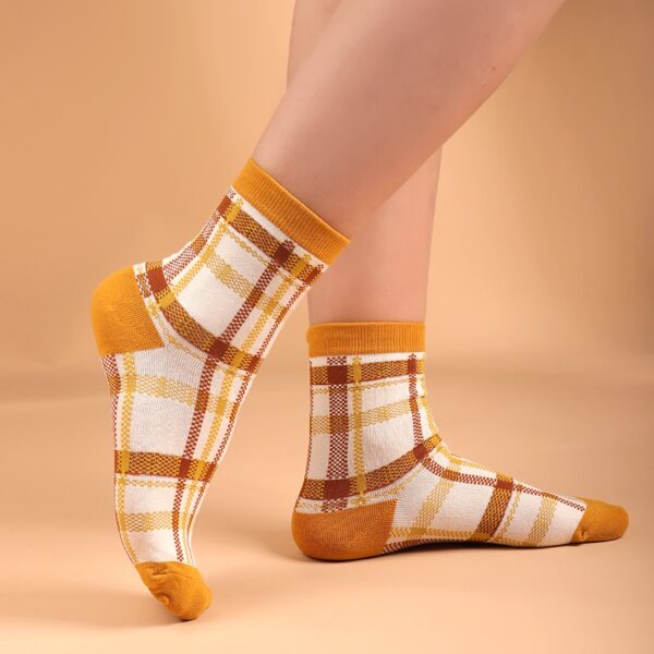 

Plaid Pattern Socks, Yellow