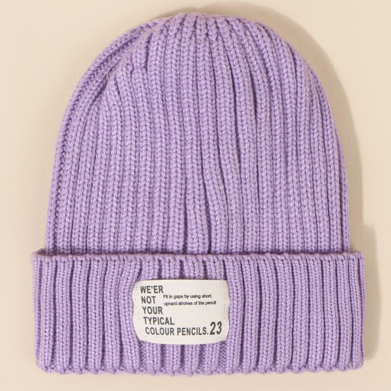

Letter Label Beanie, Purple