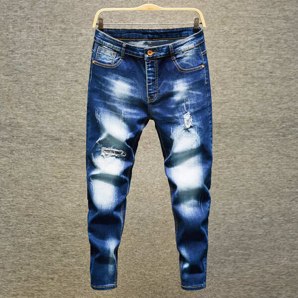 

Men Ripped Washed Jeans, Dark wash