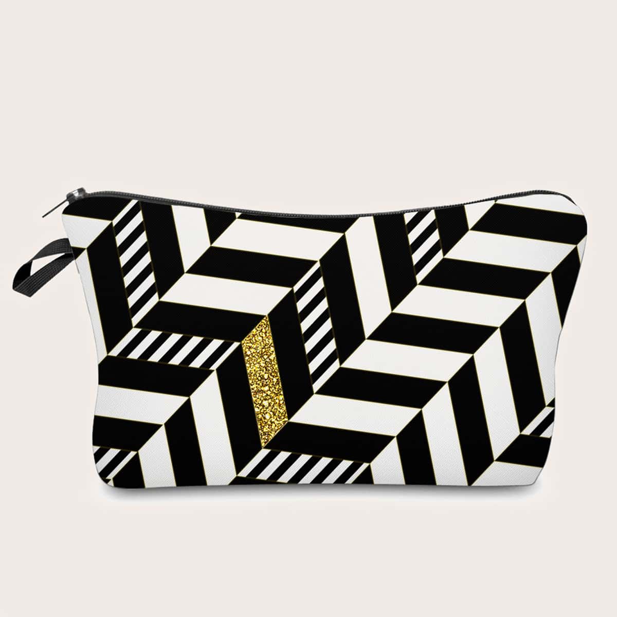 

Geometric Pattern Makeup Bag, Multicolor