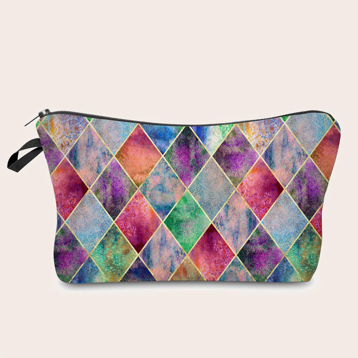 

Geometric Pattern Makeup Bag, Multicolor