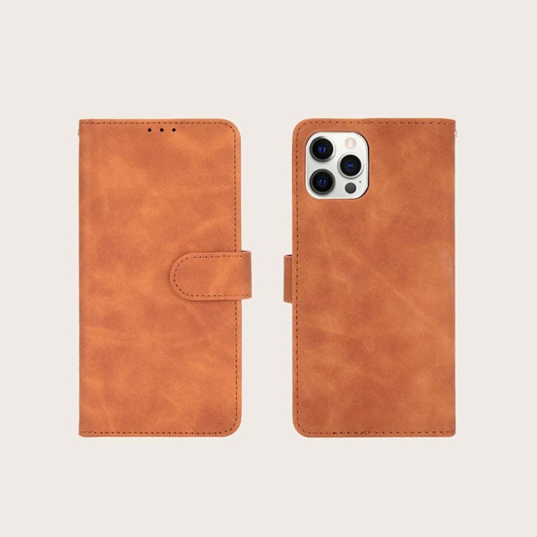 

Solid PU Leather iPhone Case, Brown