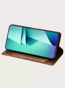 Iphone 16 1pc Retro Buckle & Zipper Design Multi-Functional Mobile Phone Case Wallet With Card Slots For Business Men, Compatible With Iphone 11/13/14/15 Pro Max And Samsung Galaxy S24/S24ultra - Brown - View 2