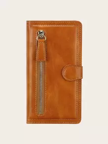 1 chiếc ốp điện thoại đa năng kiểu ví khóa kéo cổ điển, vỏ da dành cho nam giới, phù hợp với 11 13 14 15 Pro Max, Galaxy S24 S24 Ultra, phiên bản quốc tế, không phải phiên bản nội địa. - màu nâu - Xem 5