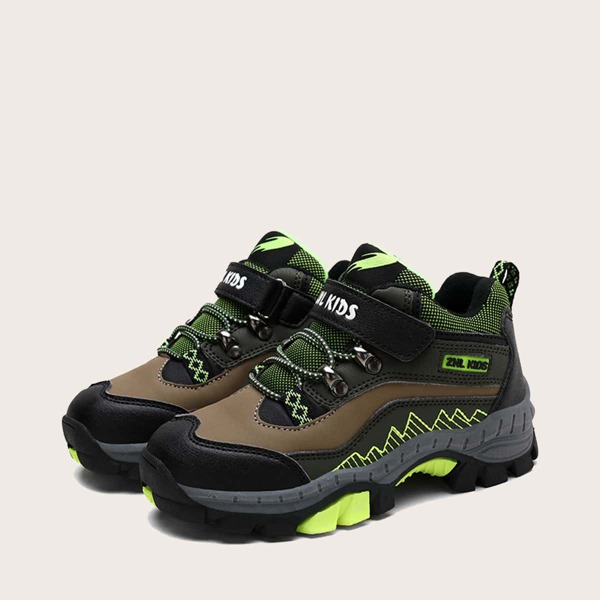 

Boys Velcro Strap Letter Graphic Sneakers, Brown
