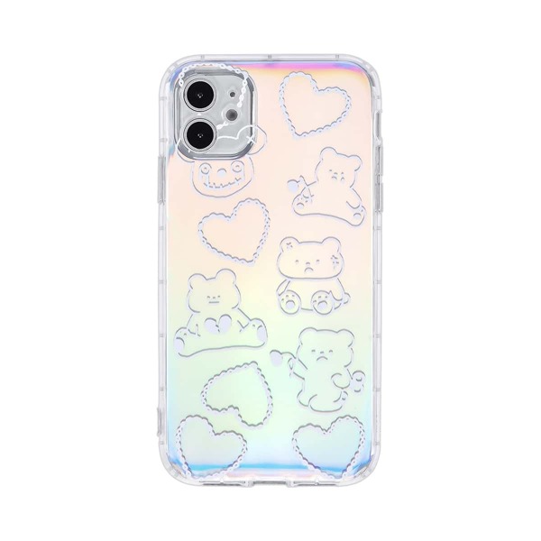 

Cartoon Graphic iPhone Case With Laser Paper, Multicolor