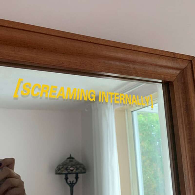 

Slogan Graphic Wall Sticker, Yellow