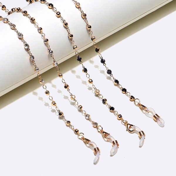

2pcs Rhinestone Decor Glasses Chain, Multicolor