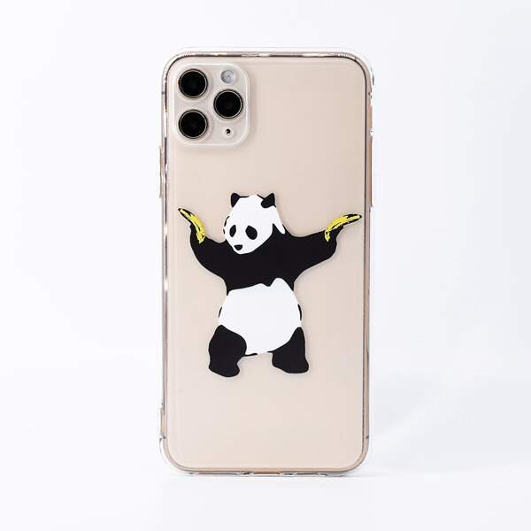 

Cartoon Panda Graphic iPhone Case, Multicolor