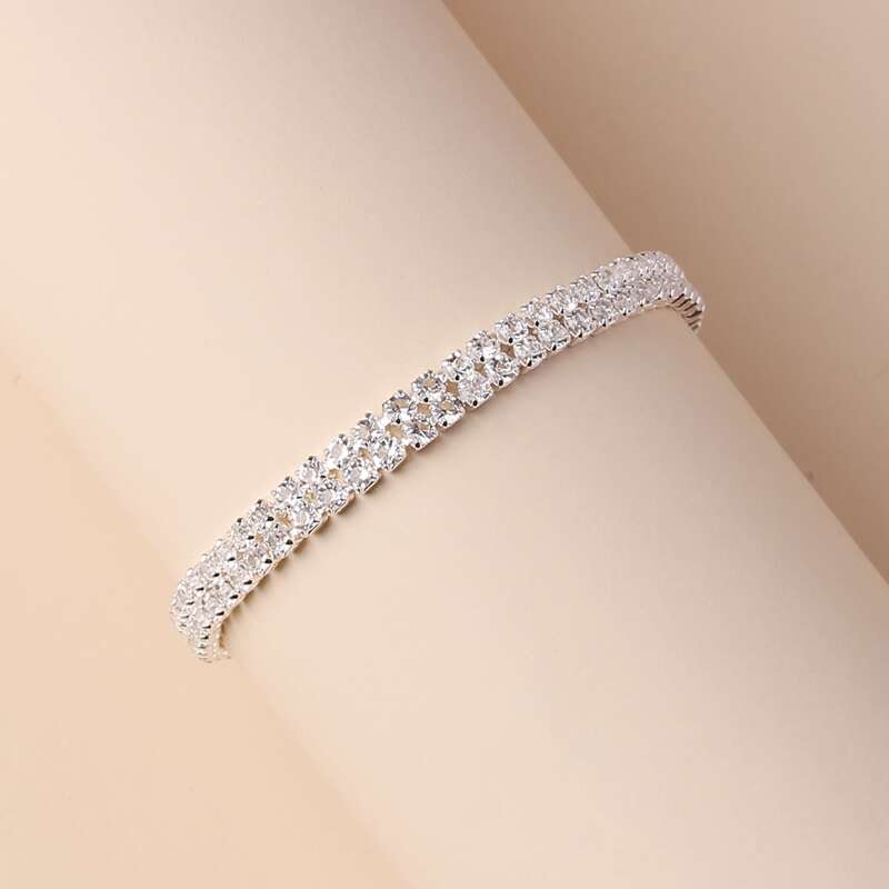 

1pc Rhinestone Bracelet, Silver