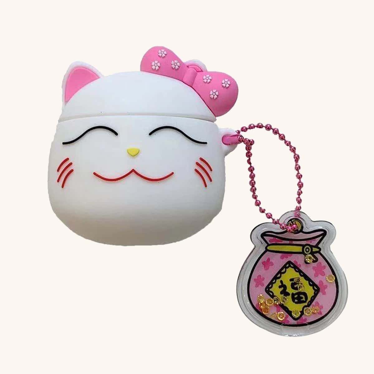 

Lucky Cat Design AirPods Case, Pink