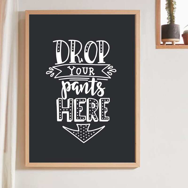 

Slogan Graphic Wall Painting Without Frame, Black