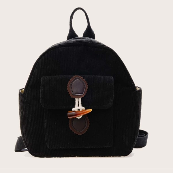 

Mini Horn Toggle Pocket Front Backpack, Black