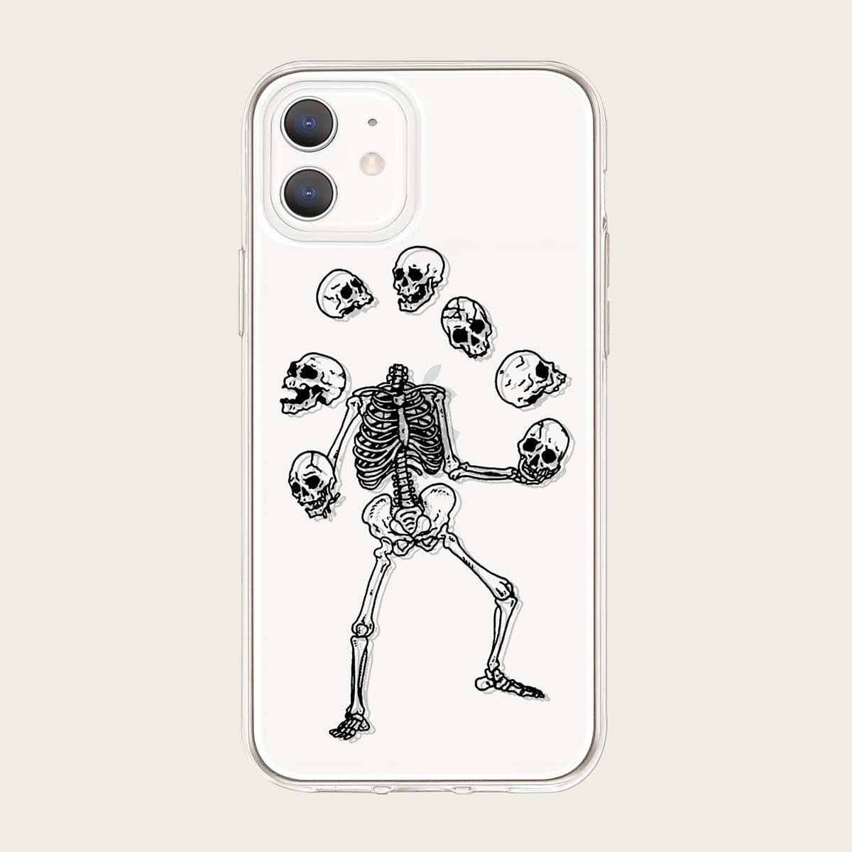 

Skeleton Pattern iPhone Case, Clear