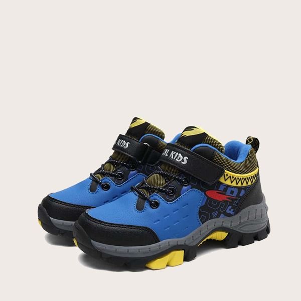 

Boys Velcro Strap Letter Graphic Sneakers, Royal blue