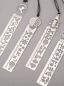 2pcs Random Pattern Hollow Ruler,Rulers - Silver - View 2
