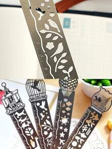 2pcs Random Pattern Hollow Ruler,Rulers - Silver - View 3