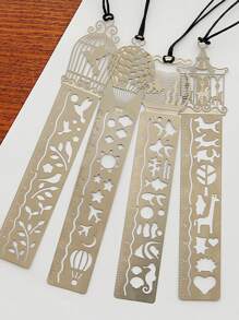 2pcs Random Pattern Hollow Ruler,Rulers - Silver - View 6