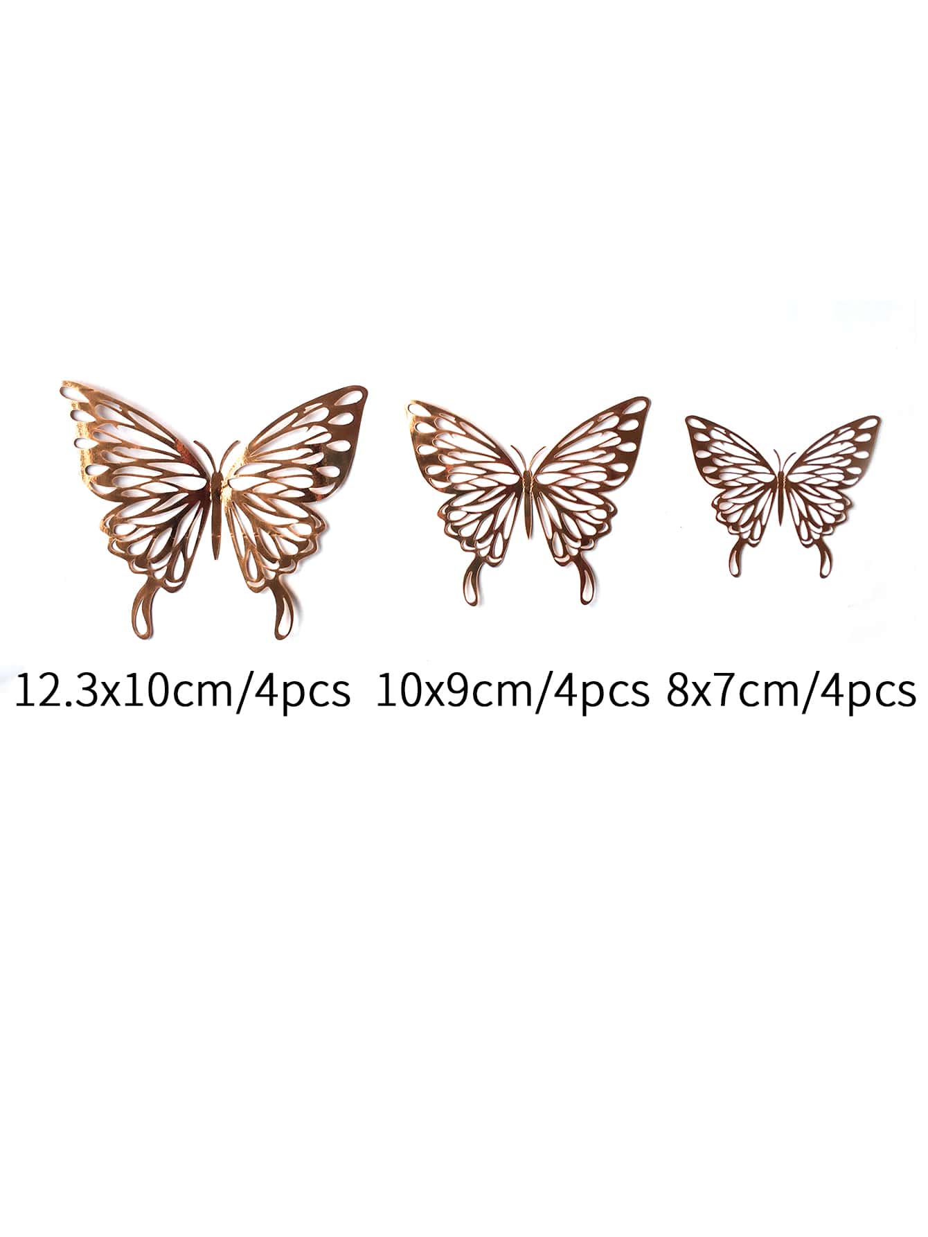 12pcs 3D Hollow Butterfly Wall Sticker, Gold Paper Butterfly Sticker For Home Decor, Stickers, Wall Decal, Vinyl Decal For Home Decorations, Spring Decoration Items Refresh Your Home, Rama Decoration Stickers