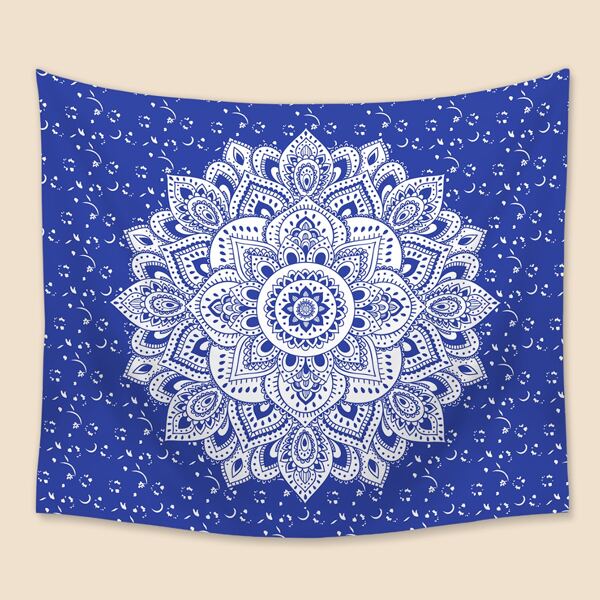 

Mandala Print Tapestry, Blue