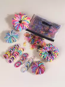 1900pcs Toddler Girls Colorful Hair Tie - Multicolor - View 1