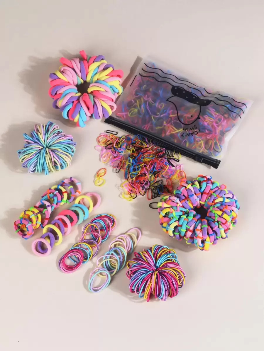 1900pcs Toddler Girls Colorful Hair Tie - Multicolor - View 1
