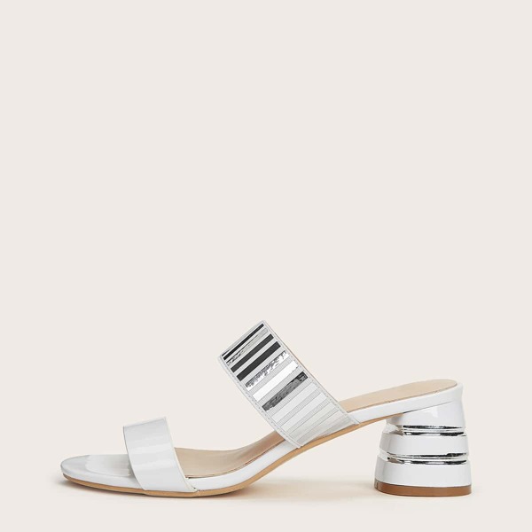 

Open Toe Chunky Heeled Mules, White