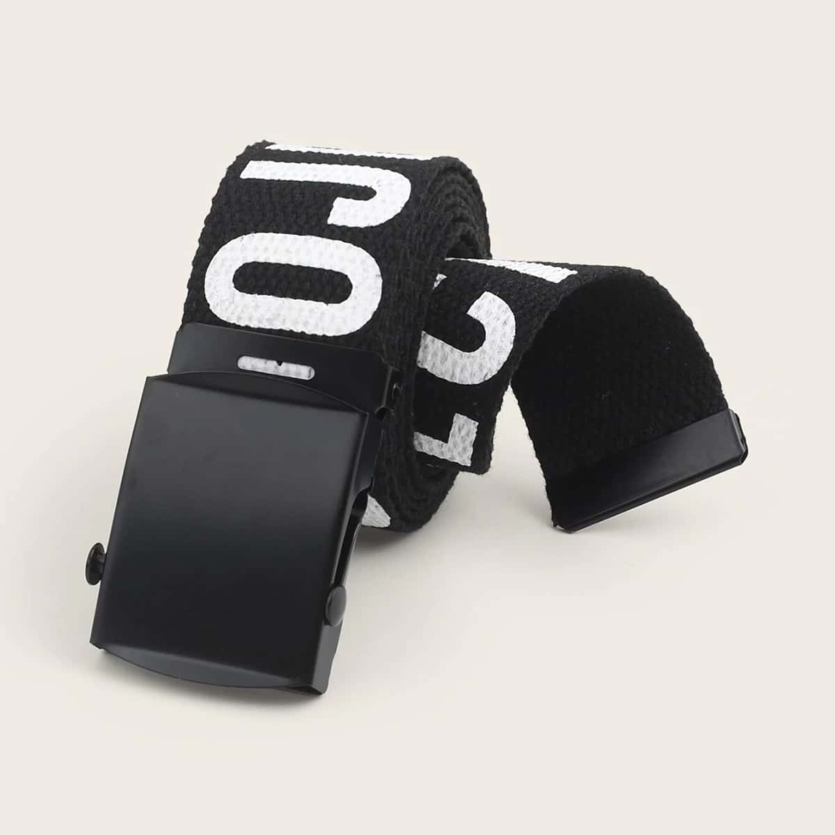 

Guys Letter Graphic Tape Belt, Black