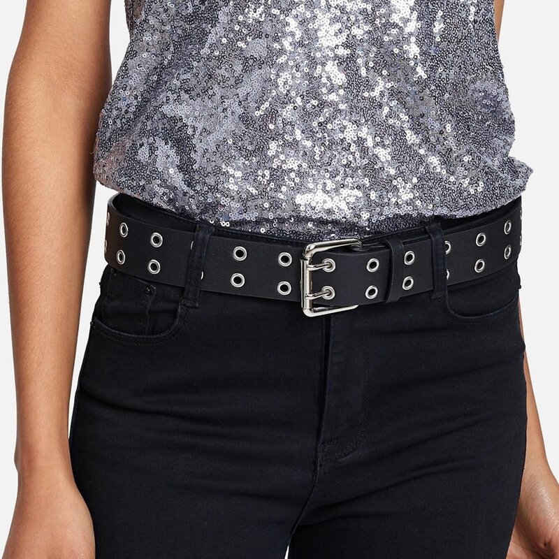 

Grommet Buckle Belt, Black