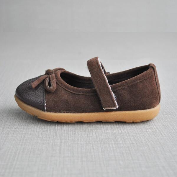 

Toddler Girls Bow Decor Flats, Mocha brown