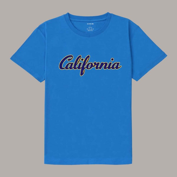 

Letter Graphic Crew Neck Tee, Blue