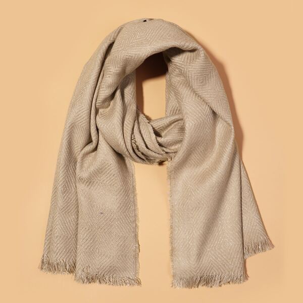 

Raw Hem Scarf, Khaki