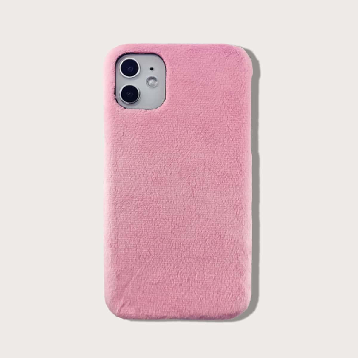 

Solid Faux Fur iPhone Case, Pink