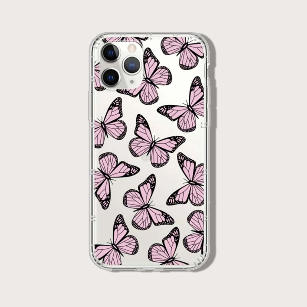 

Butterfly Print iPhone Case, Pink
