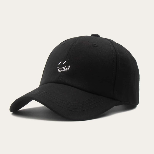 

Letter Embroidery Baseball Cap, Black