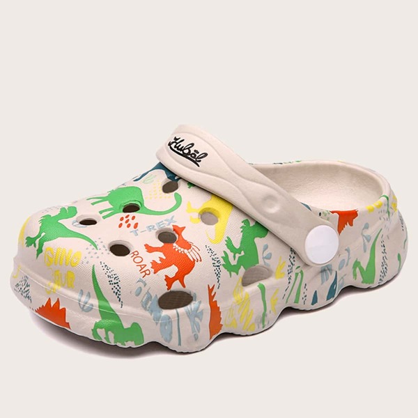 

Toddler Boys Cartoon Graphic Vented Clogs, Grey
