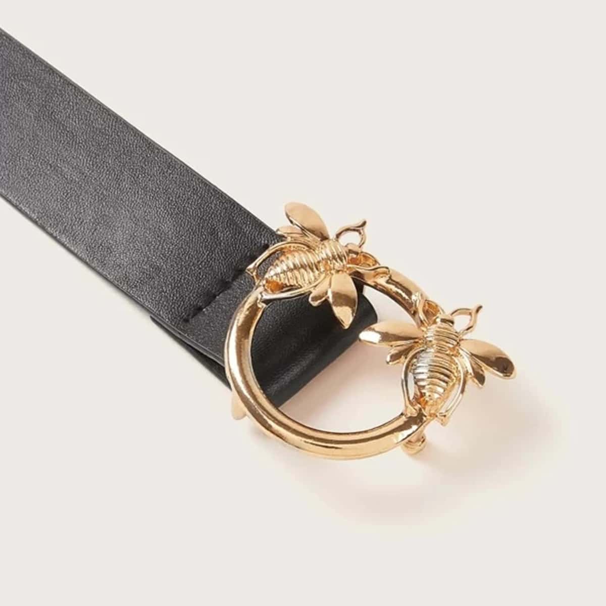 

Bee Ring Buckle Belt, Black