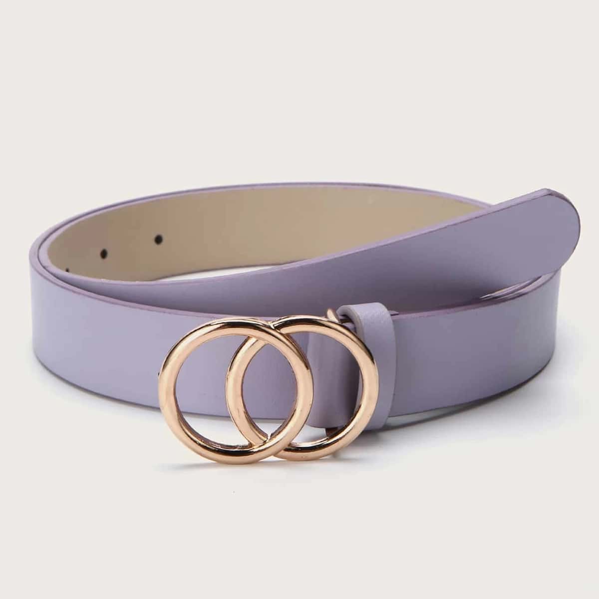 

Double Ring Buckle Belt, Purple