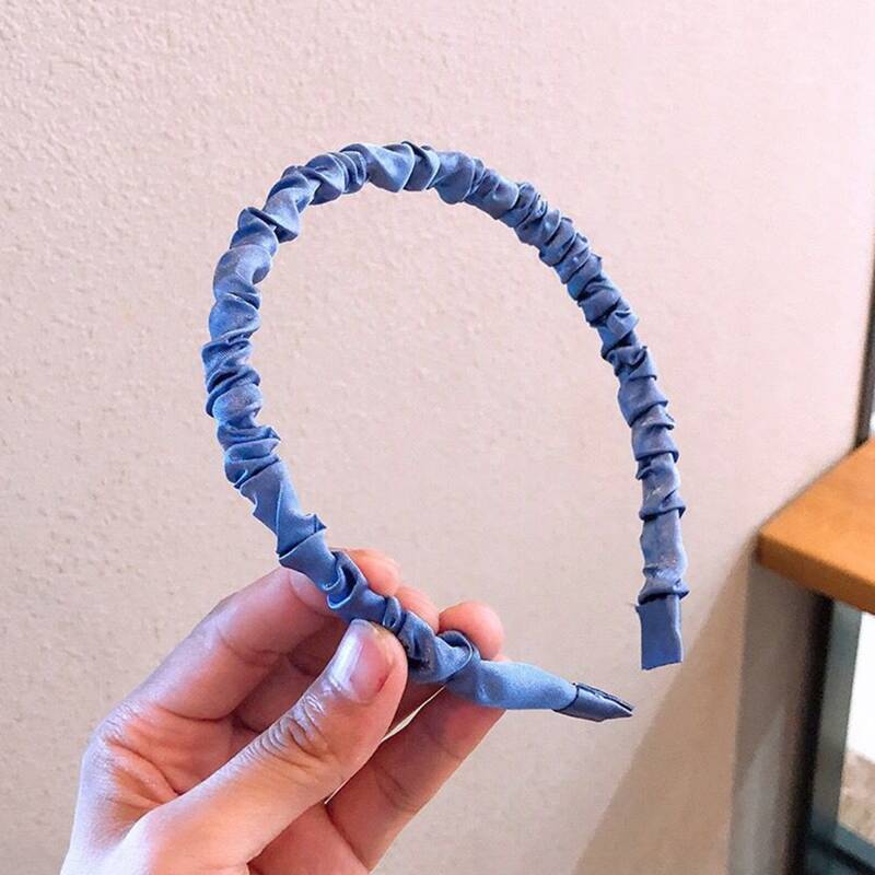 

1pc Ruched Hair Hoop, Blue
