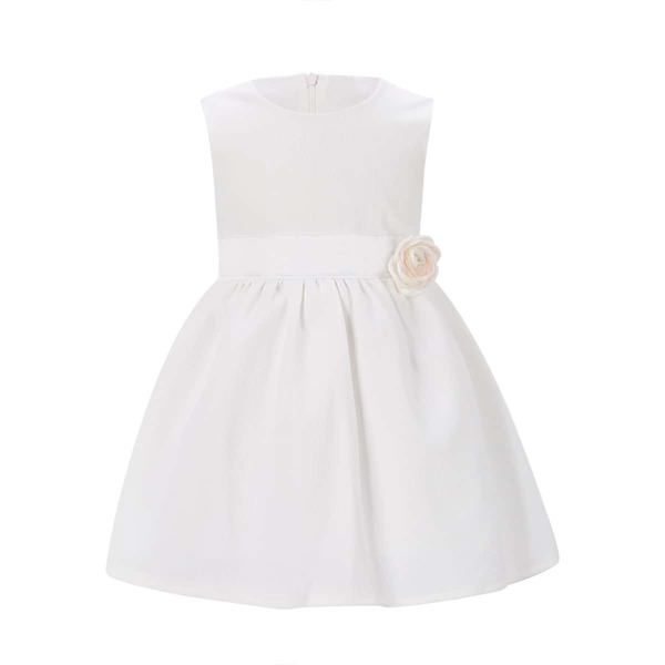 

Toddler Girls Stereo Floral Sleeveless Gown Dress, White