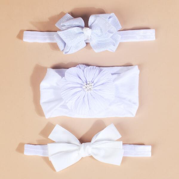 

3pcs Baby Solid Headband, White