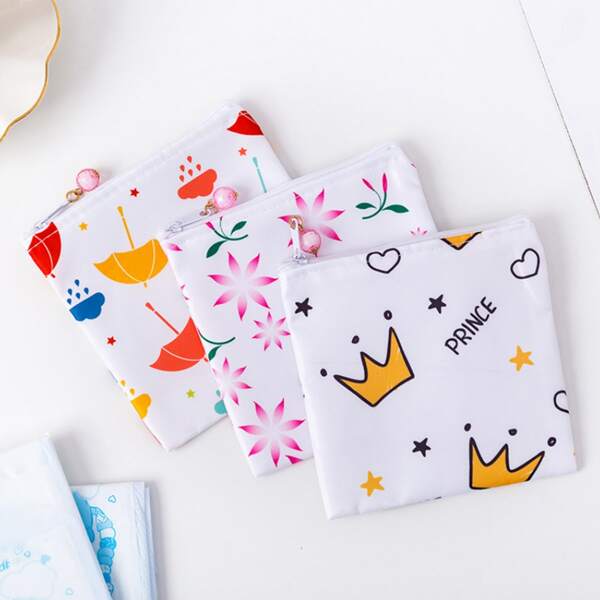 

1pc Mixed Pattern Random Storage Bag, Multicolor