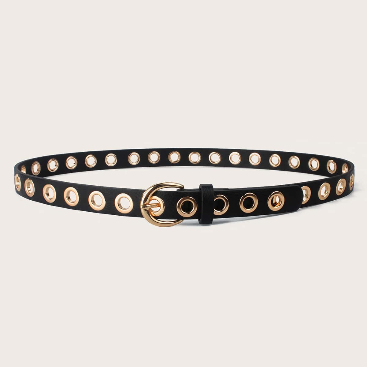 

Grommet Buckle Belt, Black
