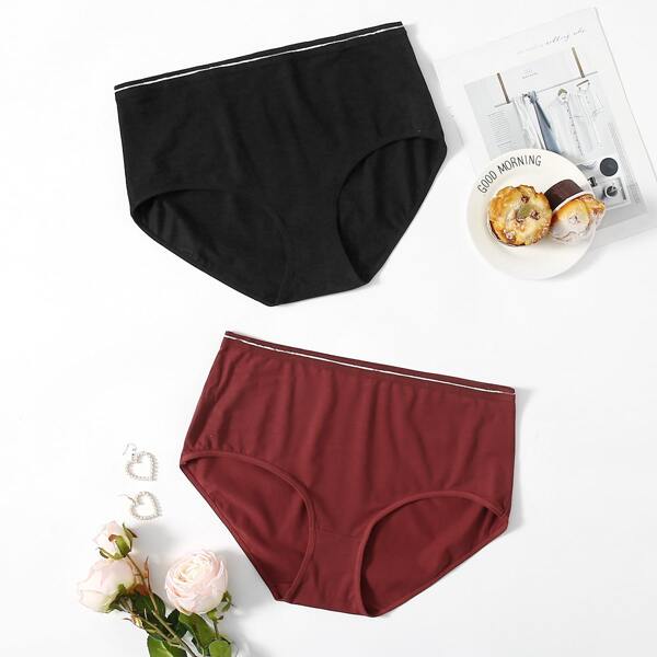 

2pack Plus Solid Panty Set, Multicolor