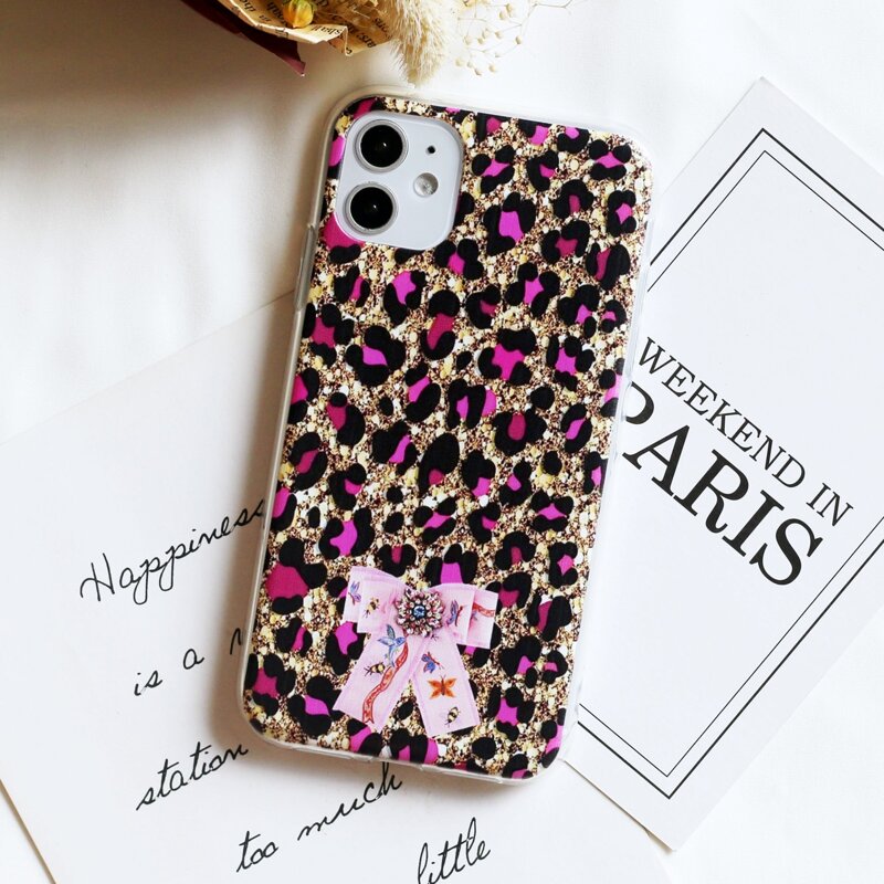 

Leopard & Bow Pattern iPhone Case, Multicolor